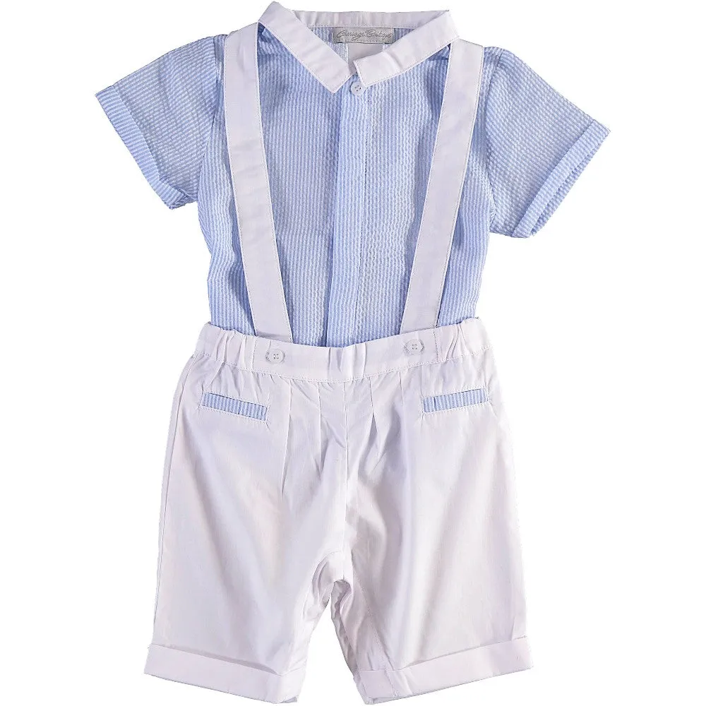 90068-Monogram Seersucker Short Set Bobby Suit