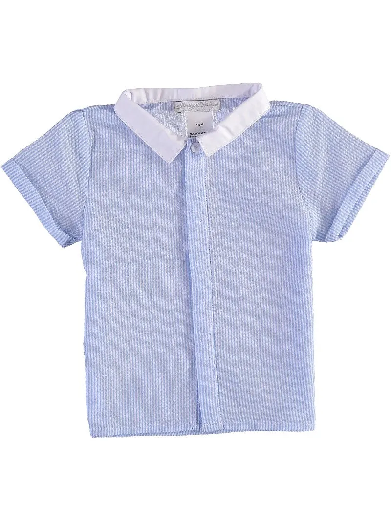 90068-Monogram Seersucker Short Set Bobby Suit