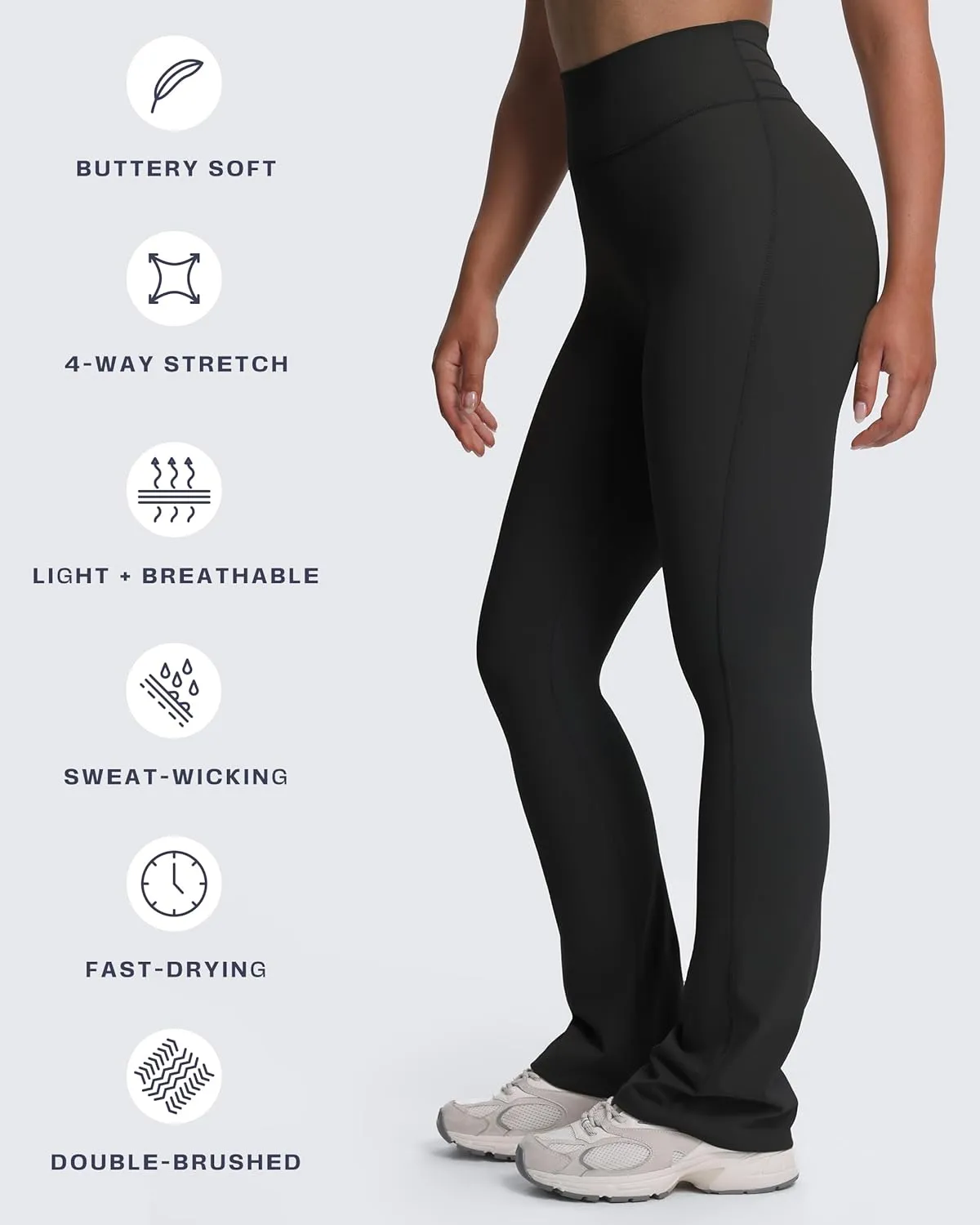 Aoxjox Flare Leggings for Women Trinity Tummy Control High Waisted Wide Leg Yoga Pants 29"/31"/33"