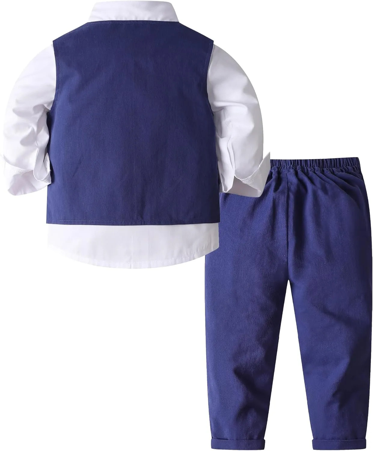 ARTMINE Toddler Boy Clothes Suit Gentleman Wedding Outfits, Formal Dress Shirt Bowtie Vest Pants