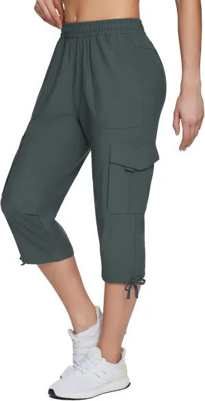baleaf Women's 15" Cargo Capri Hiking Pants Quick Dry Lightweight Elastic Waist Outdoor Hiking Travel Casual with Pocket