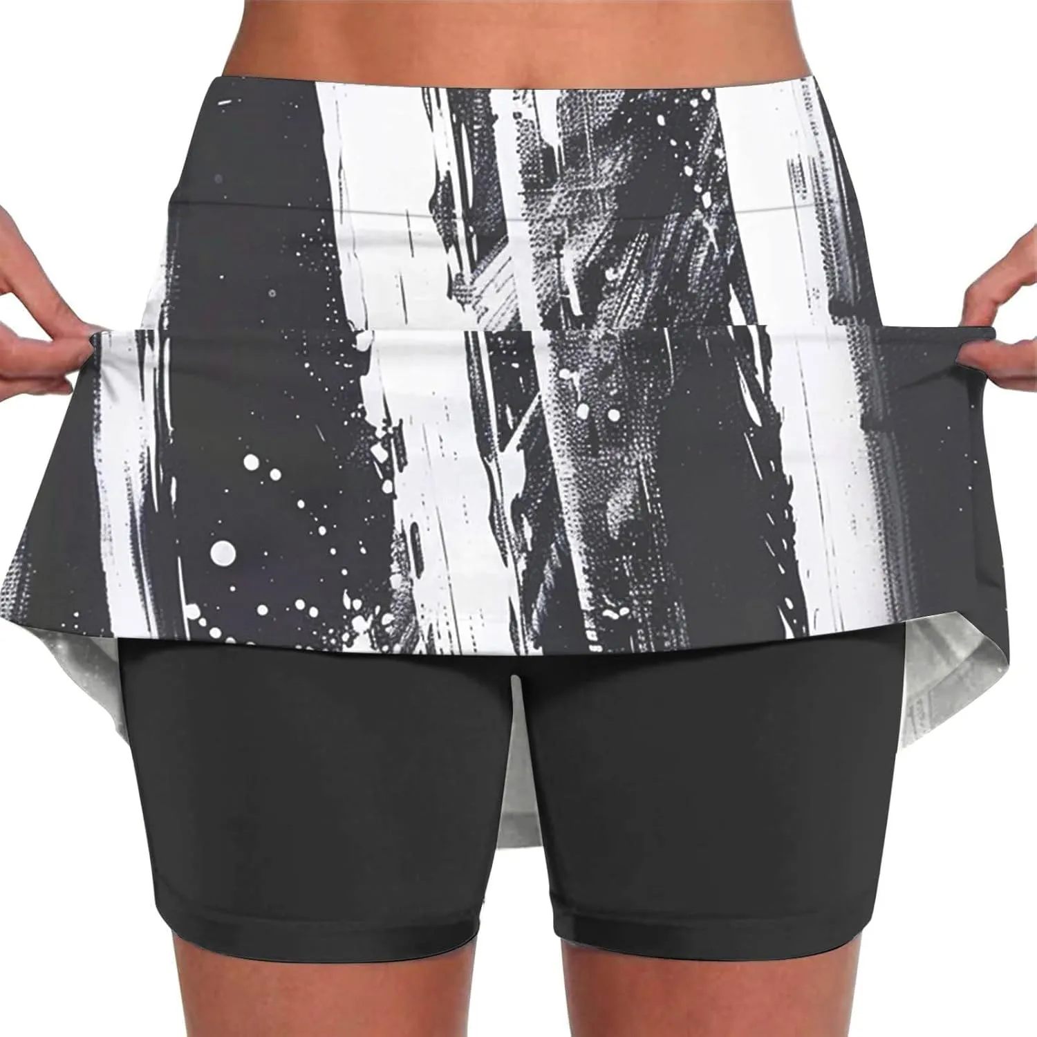 Beach Skirts for Women Sports Floral Summer Boho Skirts Elastic Waist Running Workout Quick Dry Vacation Skort