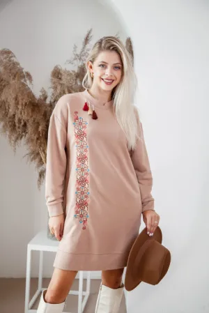 Beige Knit Dress-Stefania
