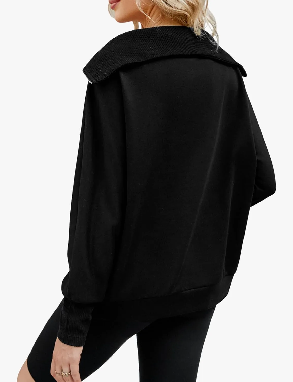 BMJL Womens Quarter Zip Pullover Oversized Hoodies Sweatshirts With Pocket 2023 Trendy Fall Clothes