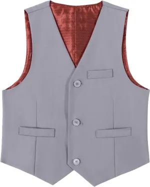 Boys Formal Suit Vest Solid Vest for Toddler Kids Formal Wedding Outfit