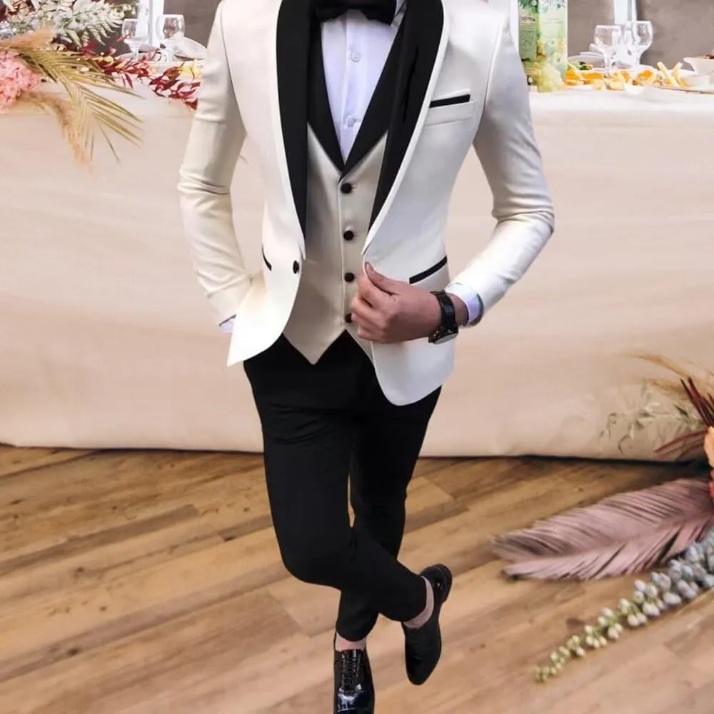 Boys Suit 3 Piece Ring Bearer Suit Boys Formal Jacket Vest Pants Suits Wedding Outfit for Party Prom Suit