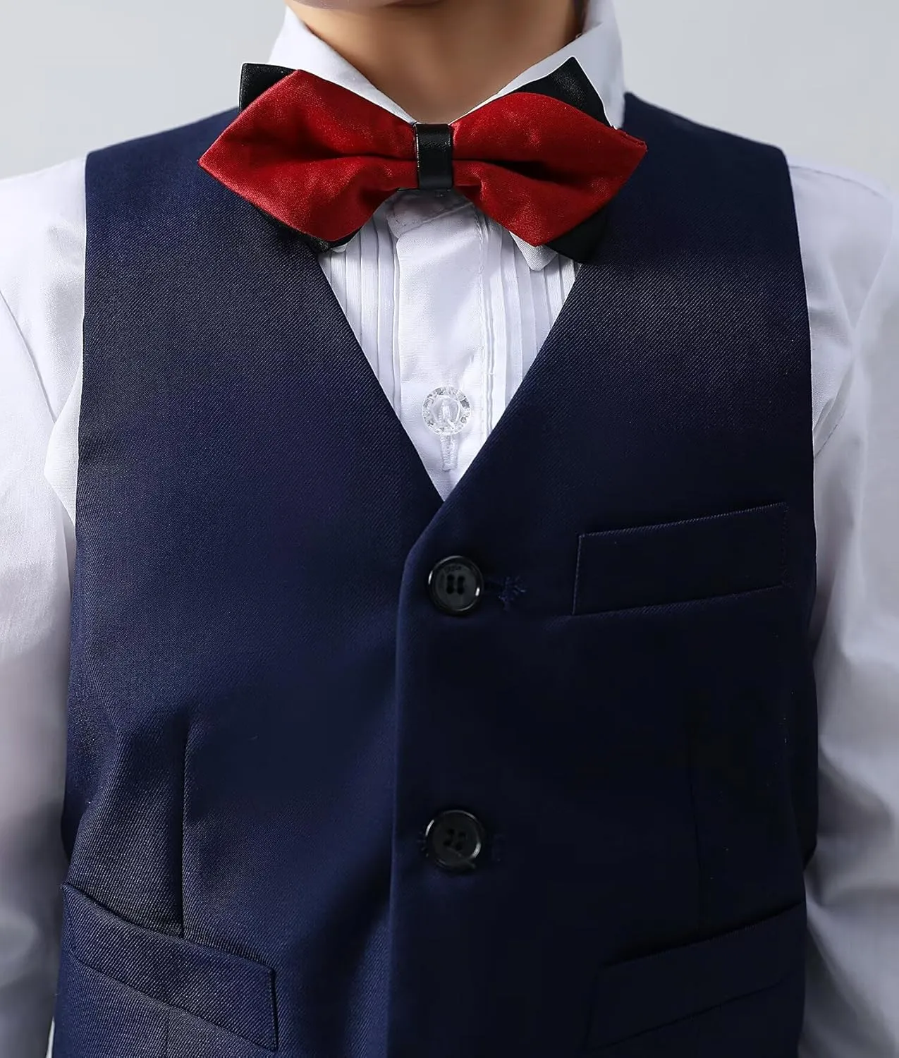 Boys Suit Formal Kids Wedding Outfit 3 Piece Slim Fit Boys Suit Vest Pants Shirt Set with Tie