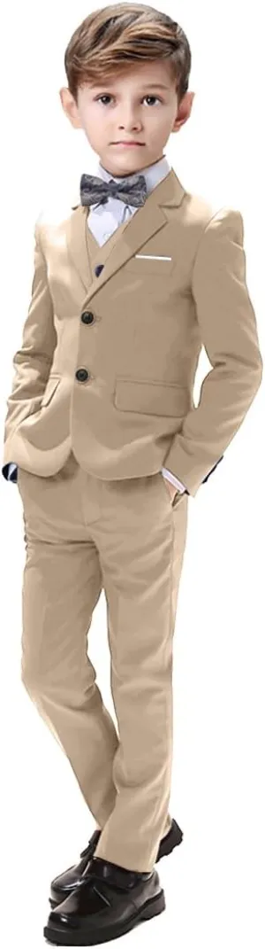 Boys Suits 5 Pieces Slim Fit Blazer Pants Black Blue Outfit Suit for Wedding