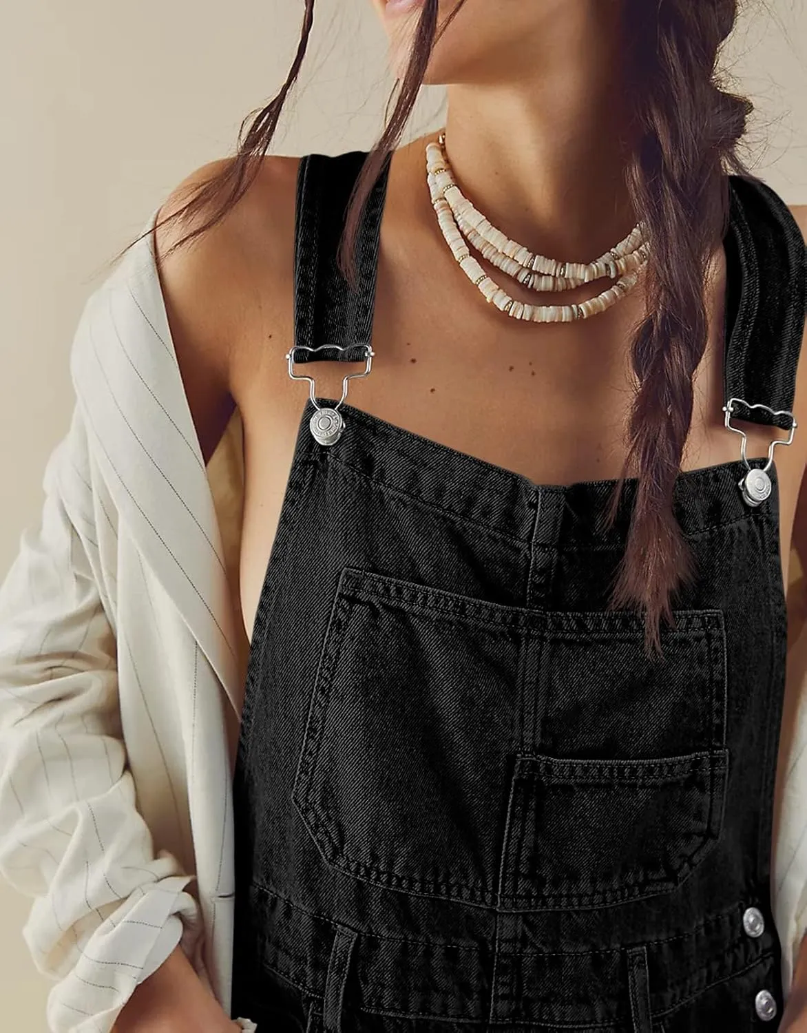 Cicy Bell Womens Denim Bib Overall Shorts Casual Classic Adjustable Straps Cuffed Hem Jean Shortalls Summer Outfits