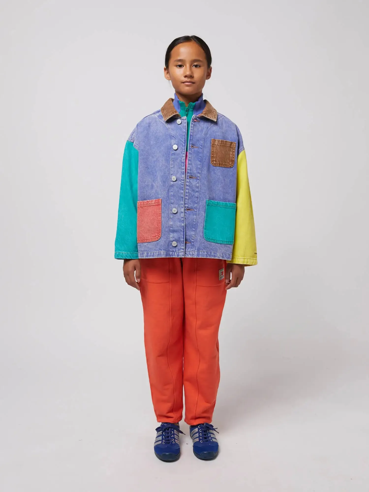 Color block denim jacket