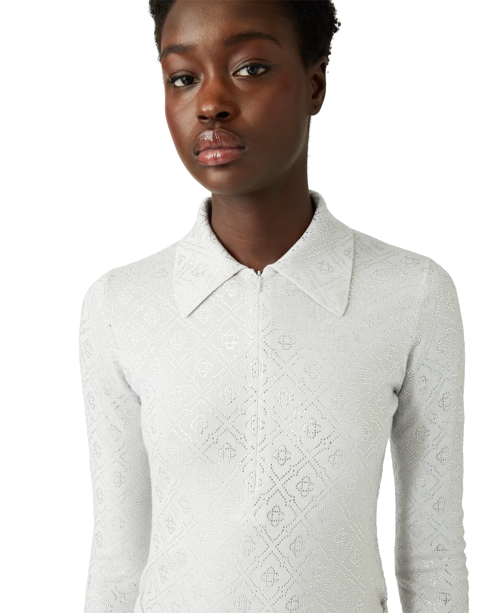Crystal Monogram Knit Bodysuit