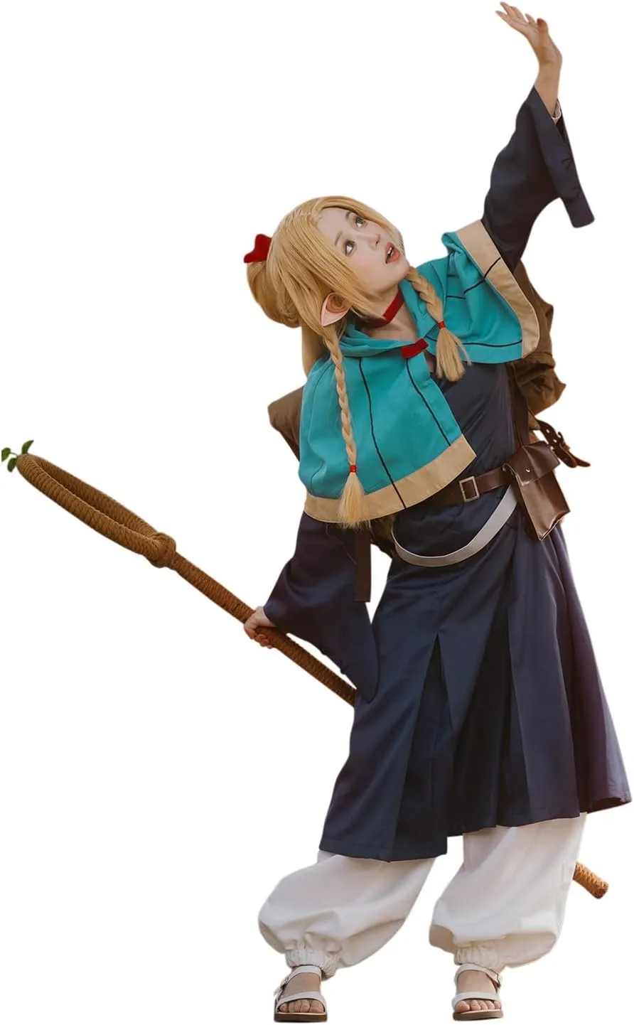 Delicious in Dungeon Cosplay Marcille Outfit Dress Anime Dungeon Meshi Costume Cloak