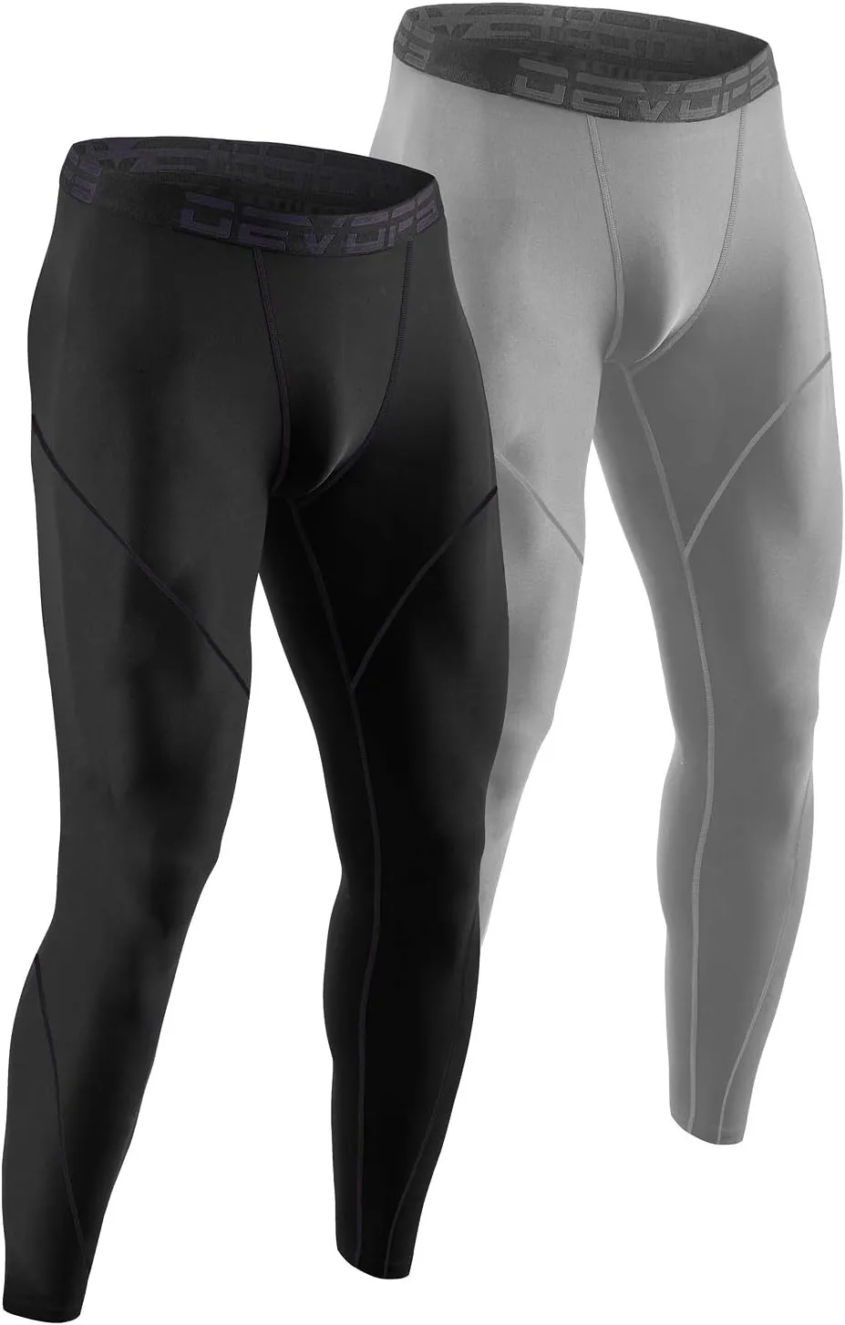 DEVOPS 2 or 3 Pack Men's Thermal Compression Pants, Athletic Leggings Base Layer Bottoms
