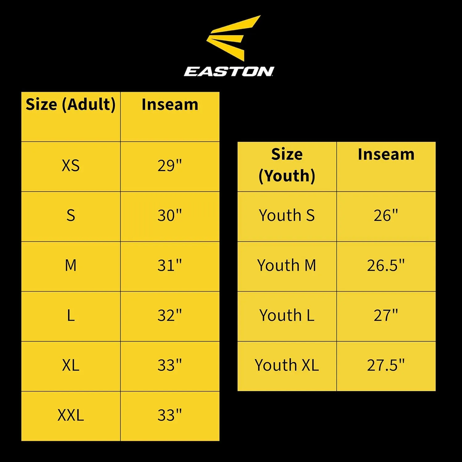 Easton | Rival  Baseball Pants | Full Length Semi-Relaxed Fit | Youth Sizes | Solid | Multiple Colors
