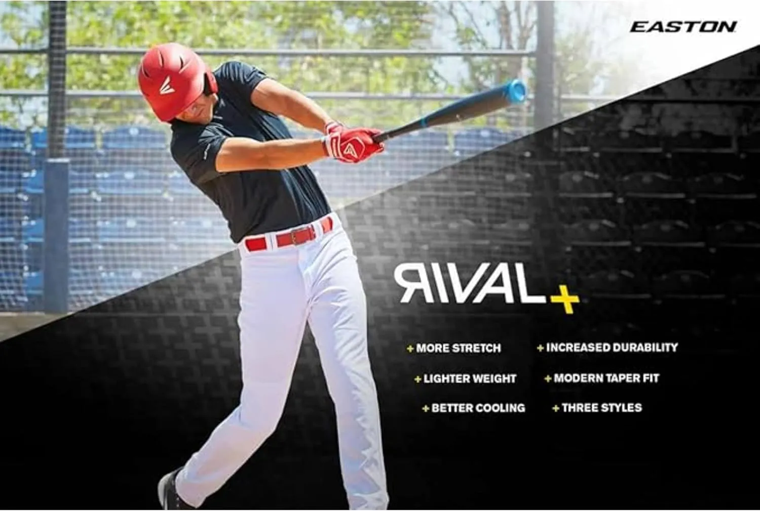 Easton | Rival  Baseball Pants | Full Length Semi-Relaxed Fit | Youth Sizes | Solid | Multiple Colors