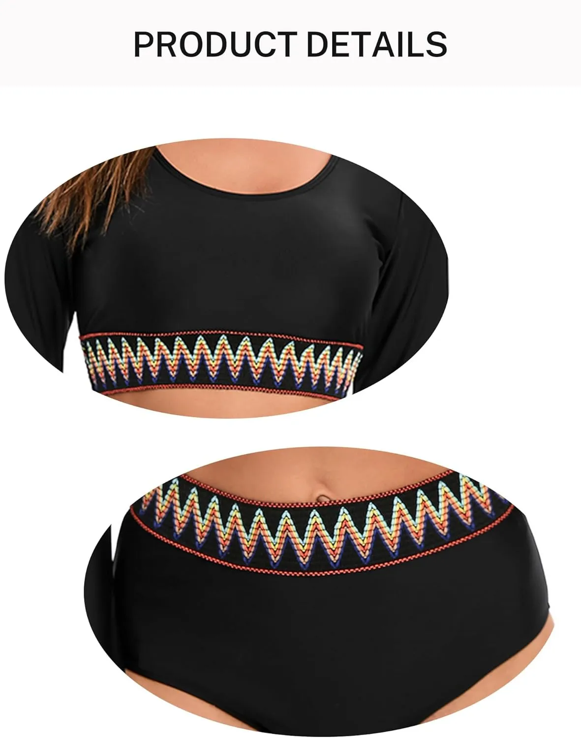 FEOYA Two Piece Swimsuits for Women Bikini Set High Waisted Bathing Suits Crop Tops with Boyshorts Bottom Quick Dry Swimwear