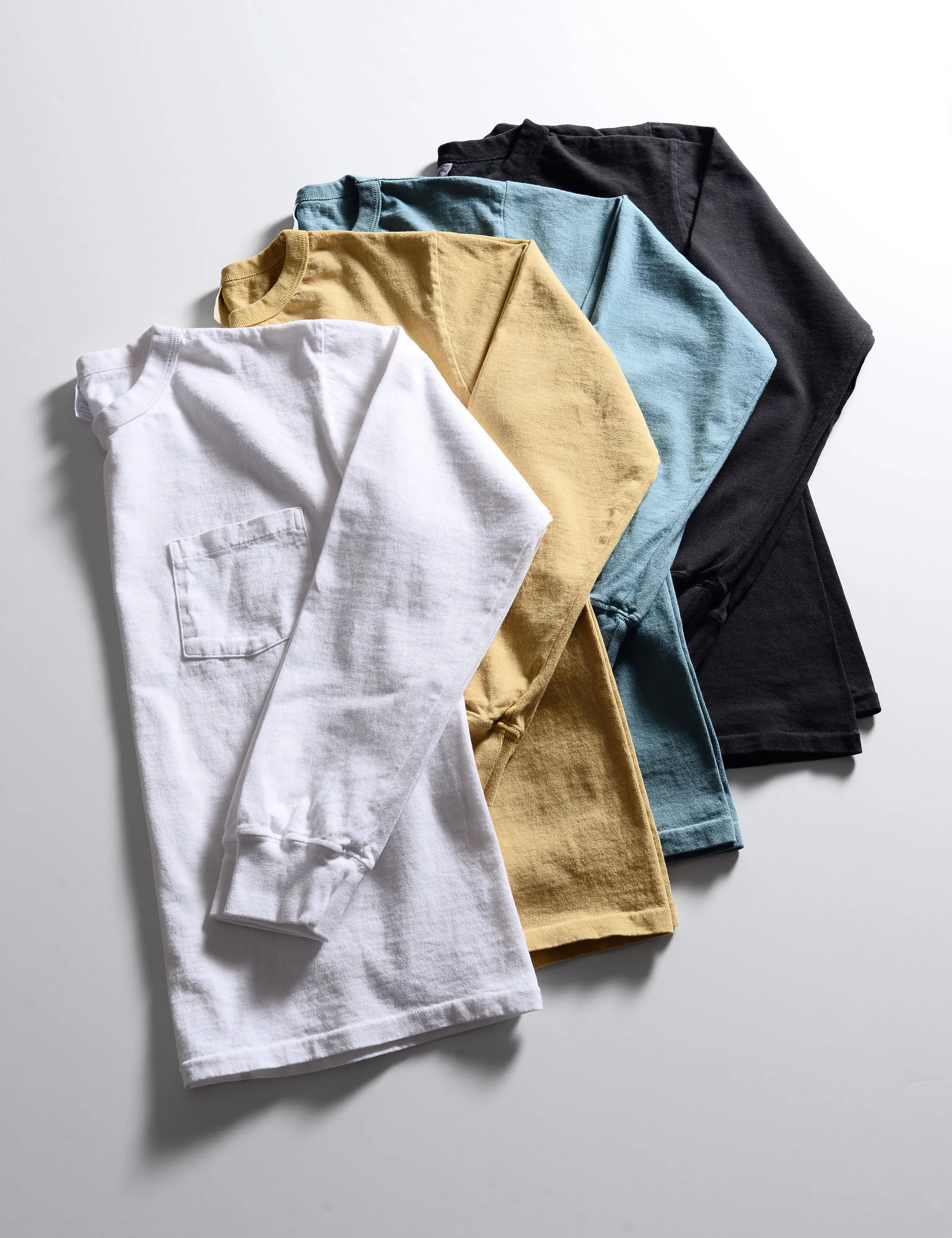 FINAL SALE: Pigment-Dyed Pocket Long Sleeve Tee in Ochre