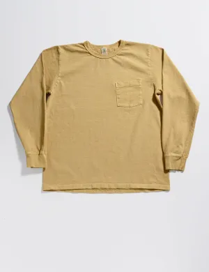 FINAL SALE: Pigment-Dyed Pocket Long Sleeve Tee in Ochre