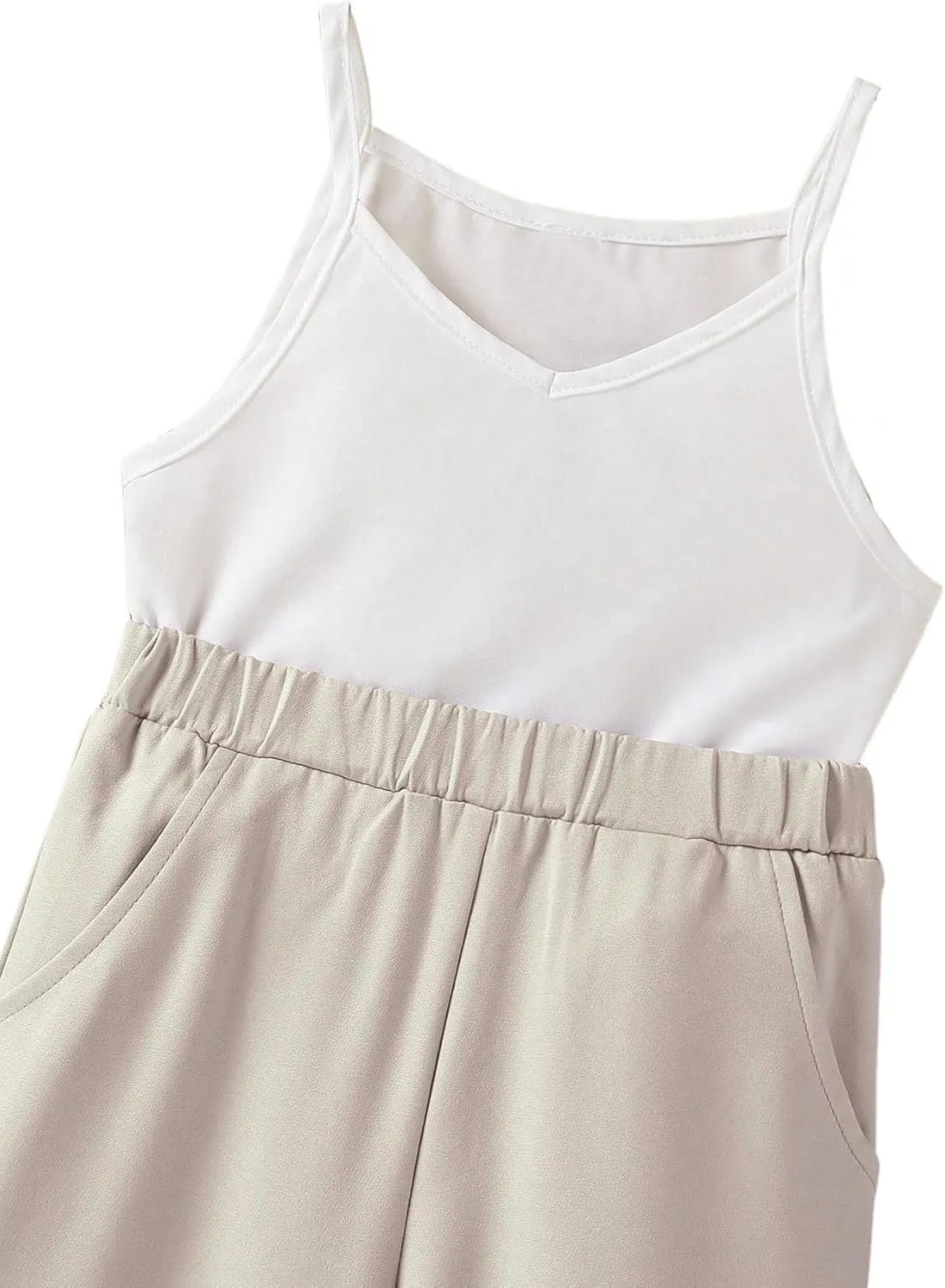 Floerns baby-girls 3 Piece Outfits Solid Cami Top and Shawl Collar Coat with Pants Blazer Sets