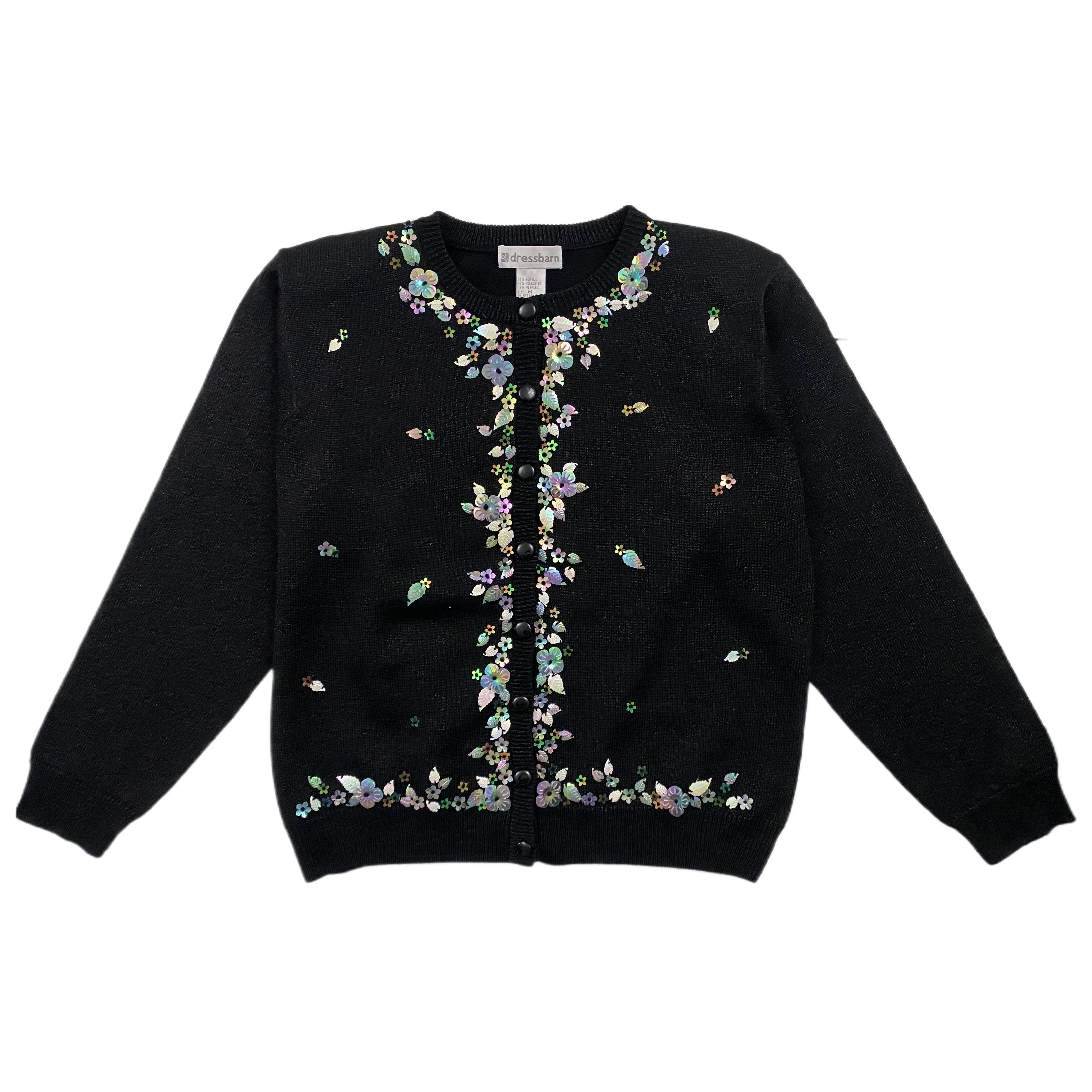 Floral Embellished Shimmer Cardi (M)