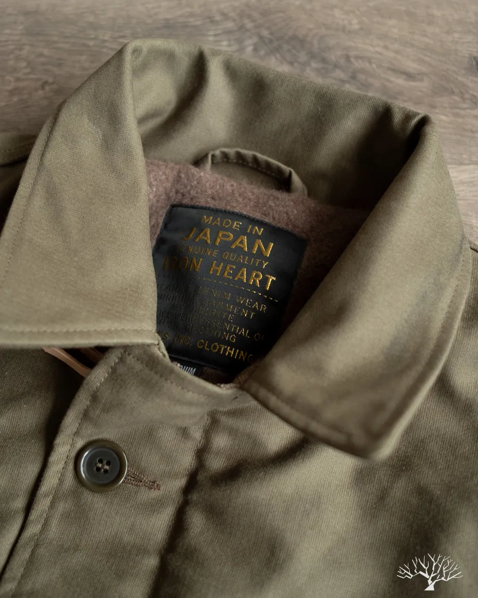 IHM-45-GRN - Oiled Whipcord A2 Deck Jacket - Army Green