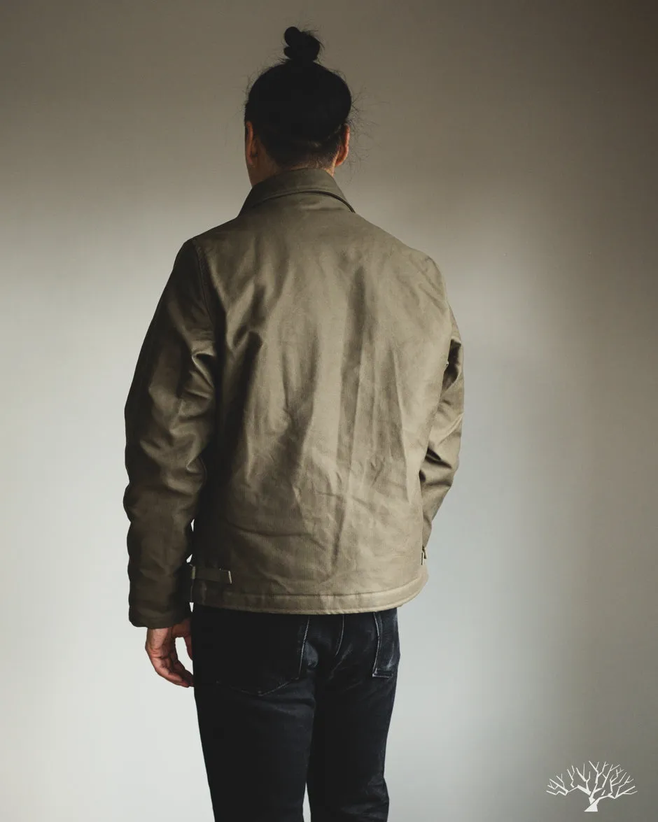 IHM-45-GRN - Oiled Whipcord A2 Deck Jacket - Army Green