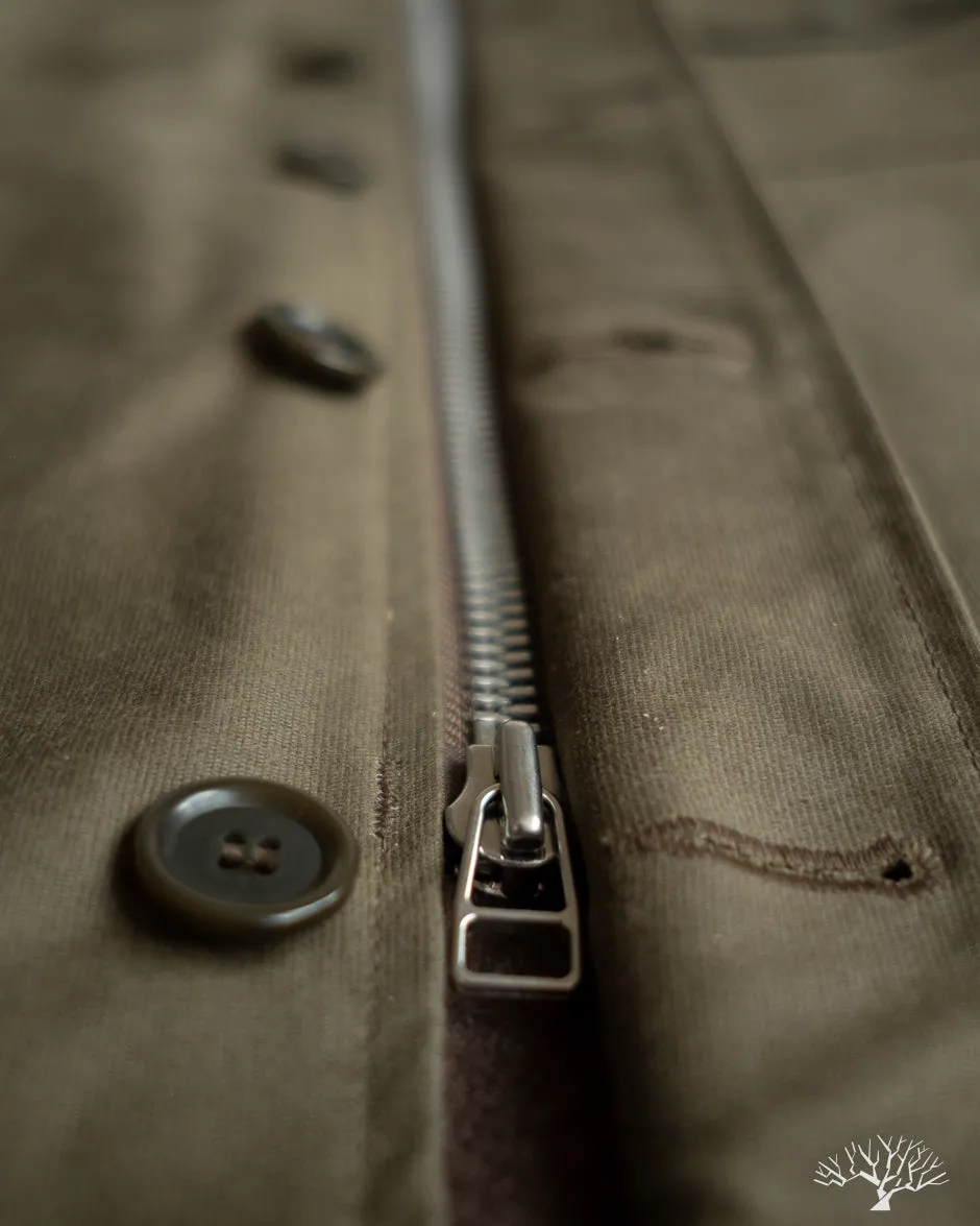 IHM-45-GRN - Oiled Whipcord A2 Deck Jacket - Army Green