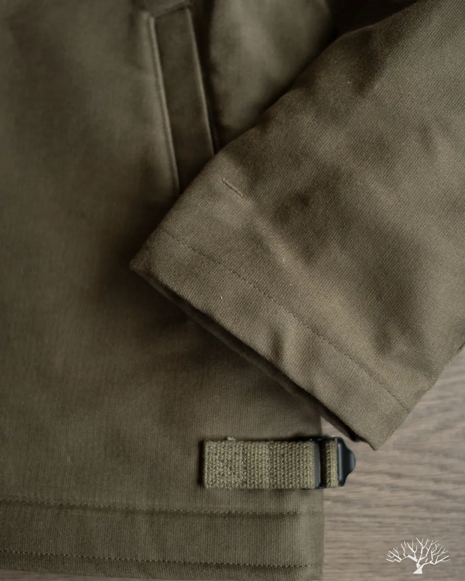 IHM-45-GRN - Oiled Whipcord A2 Deck Jacket - Army Green