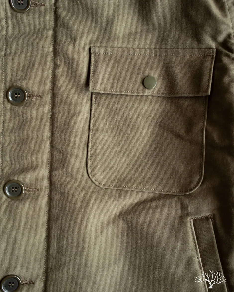 IHM-45-GRN - Oiled Whipcord A2 Deck Jacket - Army Green