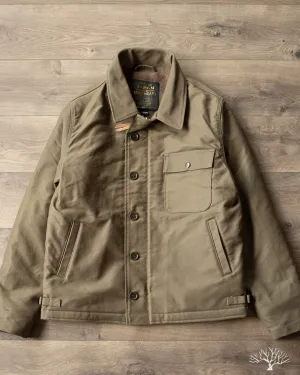 IHM-45-GRN - Oiled Whipcord A2 Deck Jacket - Army Green