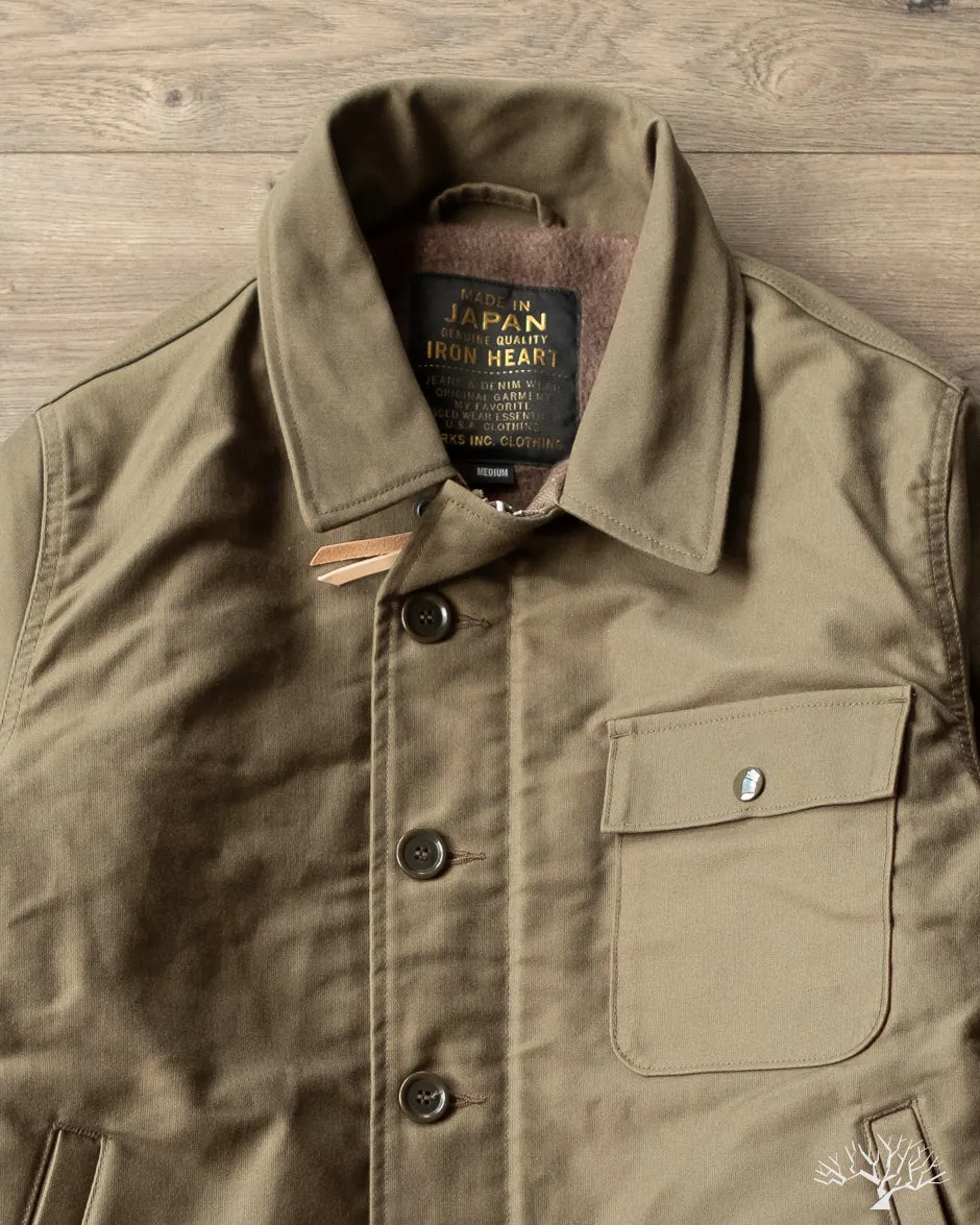 IHM-45-GRN - Oiled Whipcord A2 Deck Jacket - Army Green