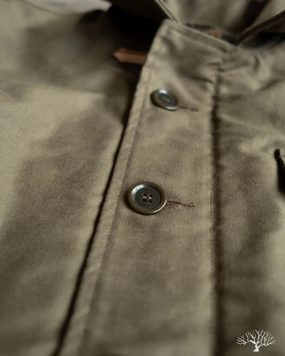 IHM-45-GRN - Oiled Whipcord A2 Deck Jacket - Army Green