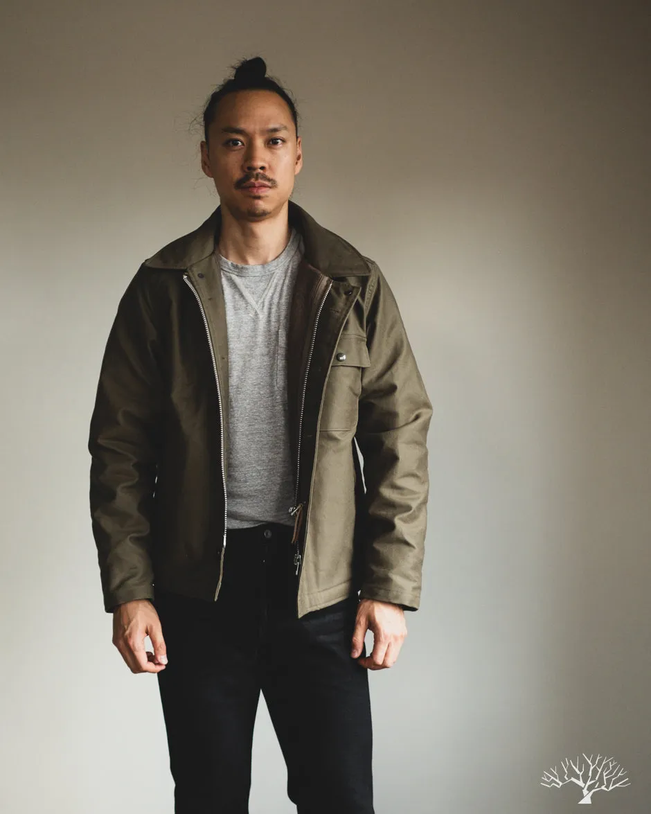 IHM-45-GRN - Oiled Whipcord A2 Deck Jacket - Army Green