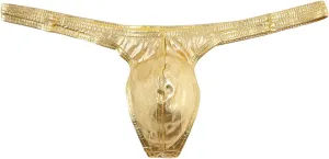 JEsilunmaMY Low Rise G-String for Men Shiny Leather U Convex Pouch T-Back Thongs Stretch Bikini Briefs Underwear Swimsuit