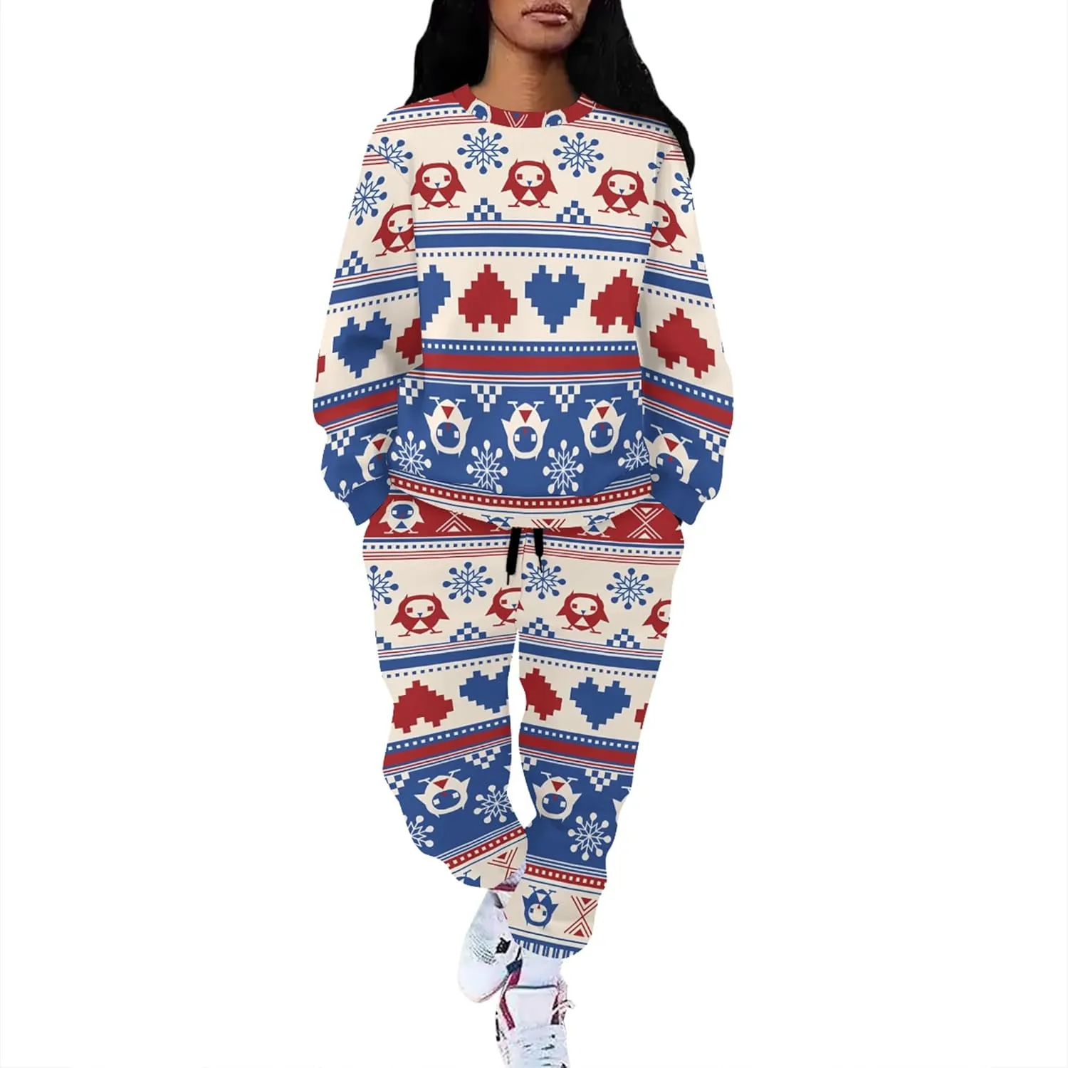 Jogger Sets for Women 2 Piece Sweatsuit Outfits Casual Long Sleeve Pullover Tops and Wide Leg Pants Lounge Sets Tracksuits
