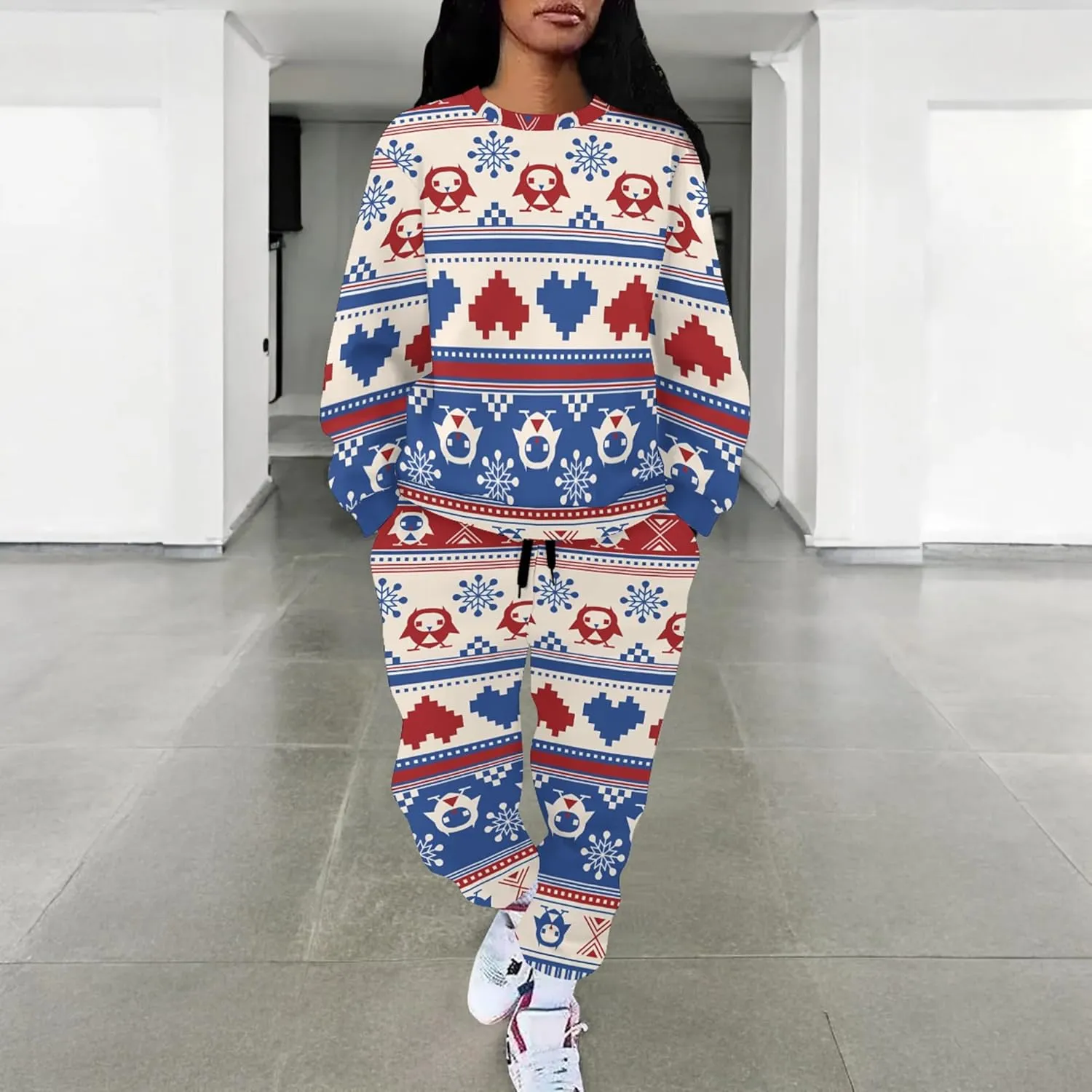 Jogger Sets for Women 2 Piece Sweatsuit Outfits Casual Long Sleeve Pullover Tops and Wide Leg Pants Lounge Sets Tracksuits