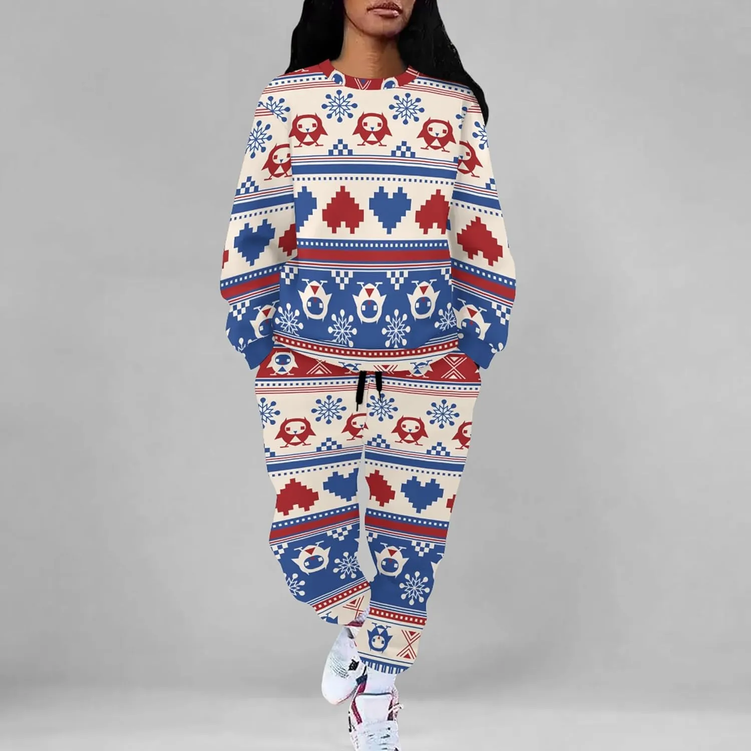 Jogger Sets for Women 2 Piece Sweatsuit Outfits Casual Long Sleeve Pullover Tops and Wide Leg Pants Lounge Sets Tracksuits