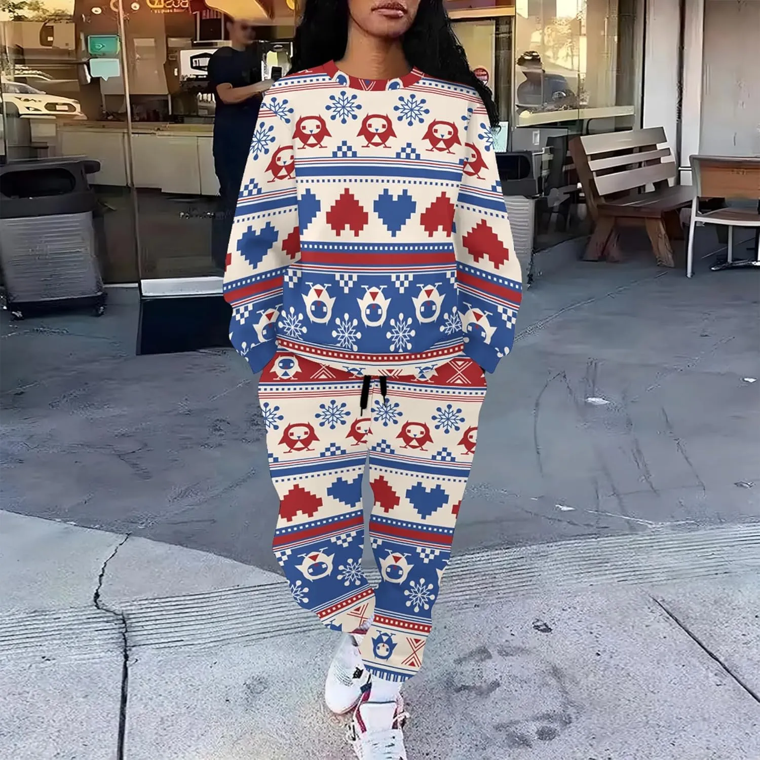 Jogger Sets for Women 2 Piece Sweatsuit Outfits Casual Long Sleeve Pullover Tops and Wide Leg Pants Lounge Sets Tracksuits