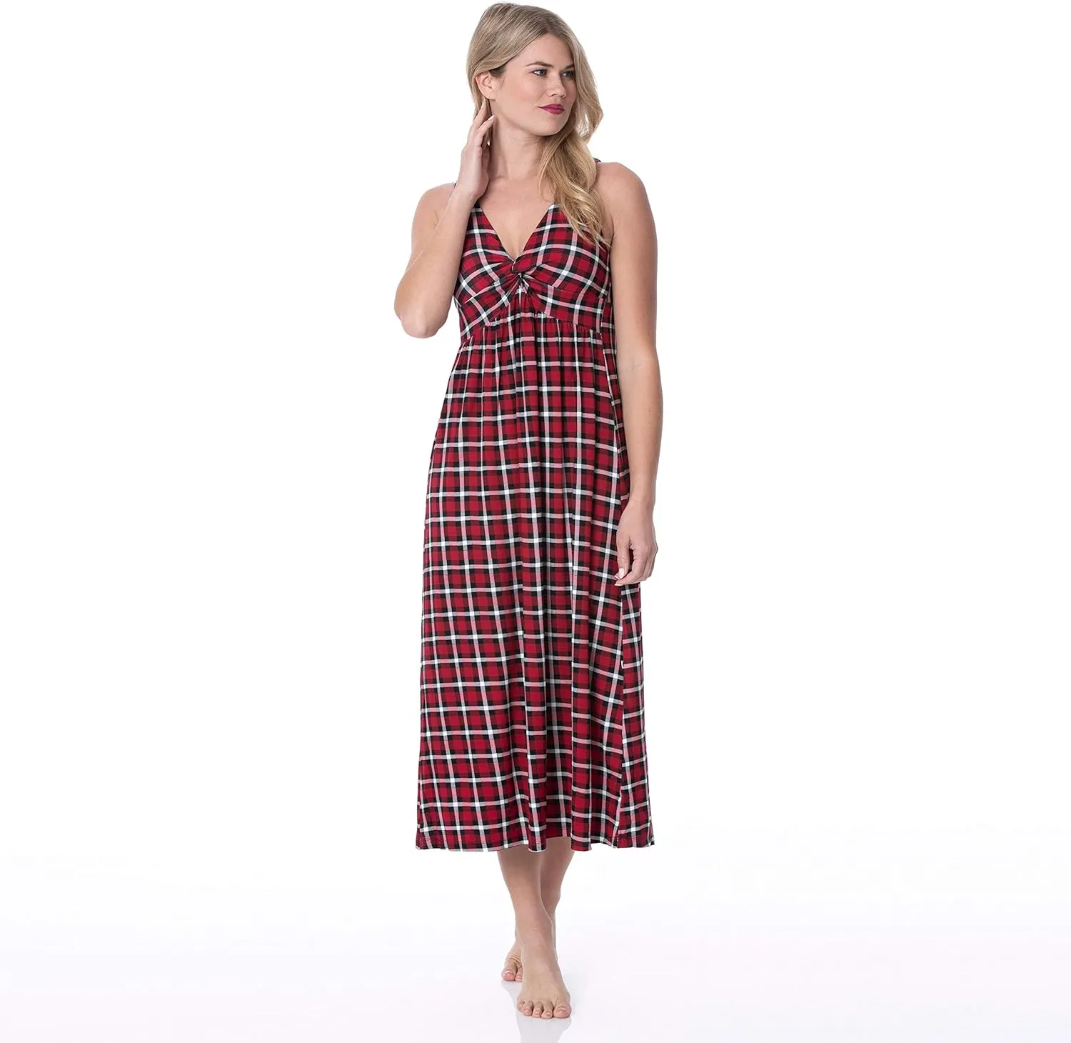 KICKEE Womens Print Simple Twist Nightgown, Night Dress, Soft Sleepwear for Women
