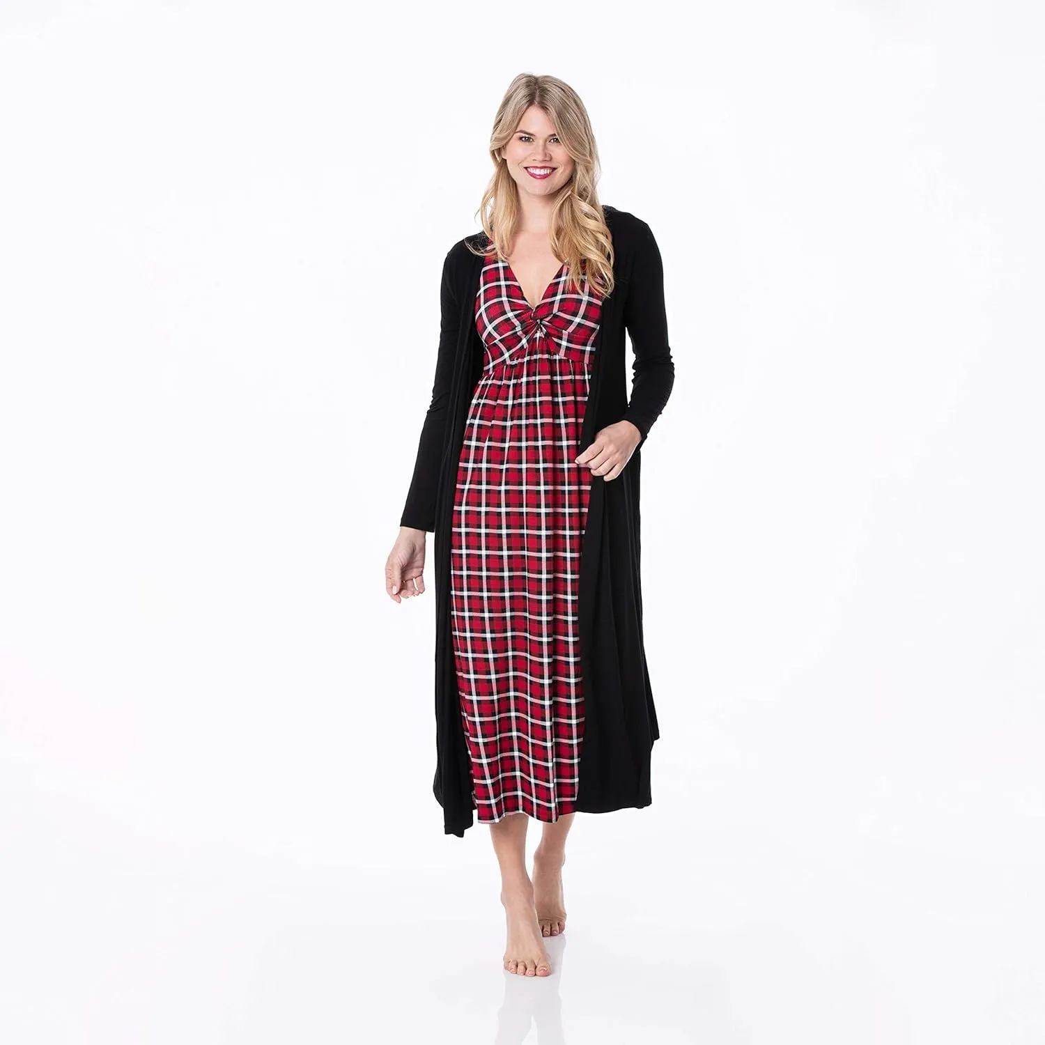 KICKEE Womens Print Simple Twist Nightgown, Night Dress, Soft Sleepwear for Women