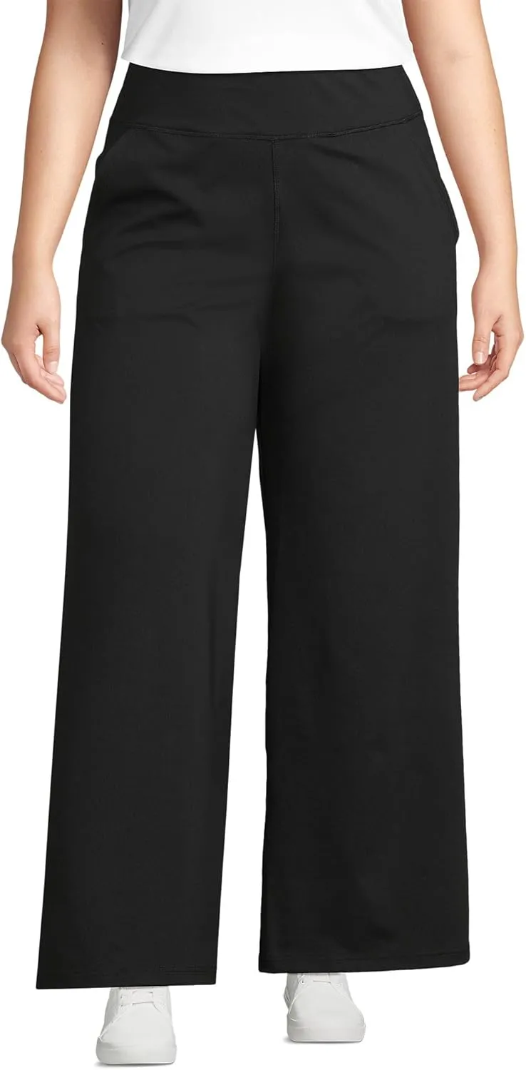 Lands' End Women's Active Hi Impact High Rise Wide Leg Pants