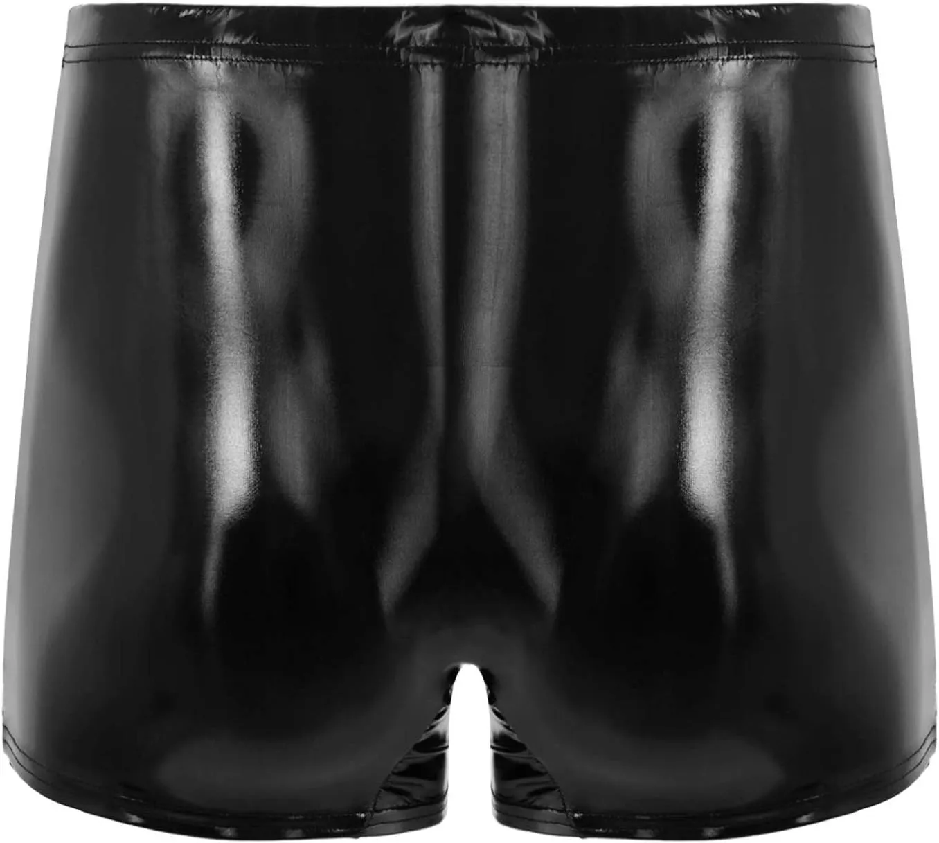 Linjinx Men's PVC Sexy Leather Lingerie Short Pants Latex Shaping Sheath Boxer Briefs Underpants