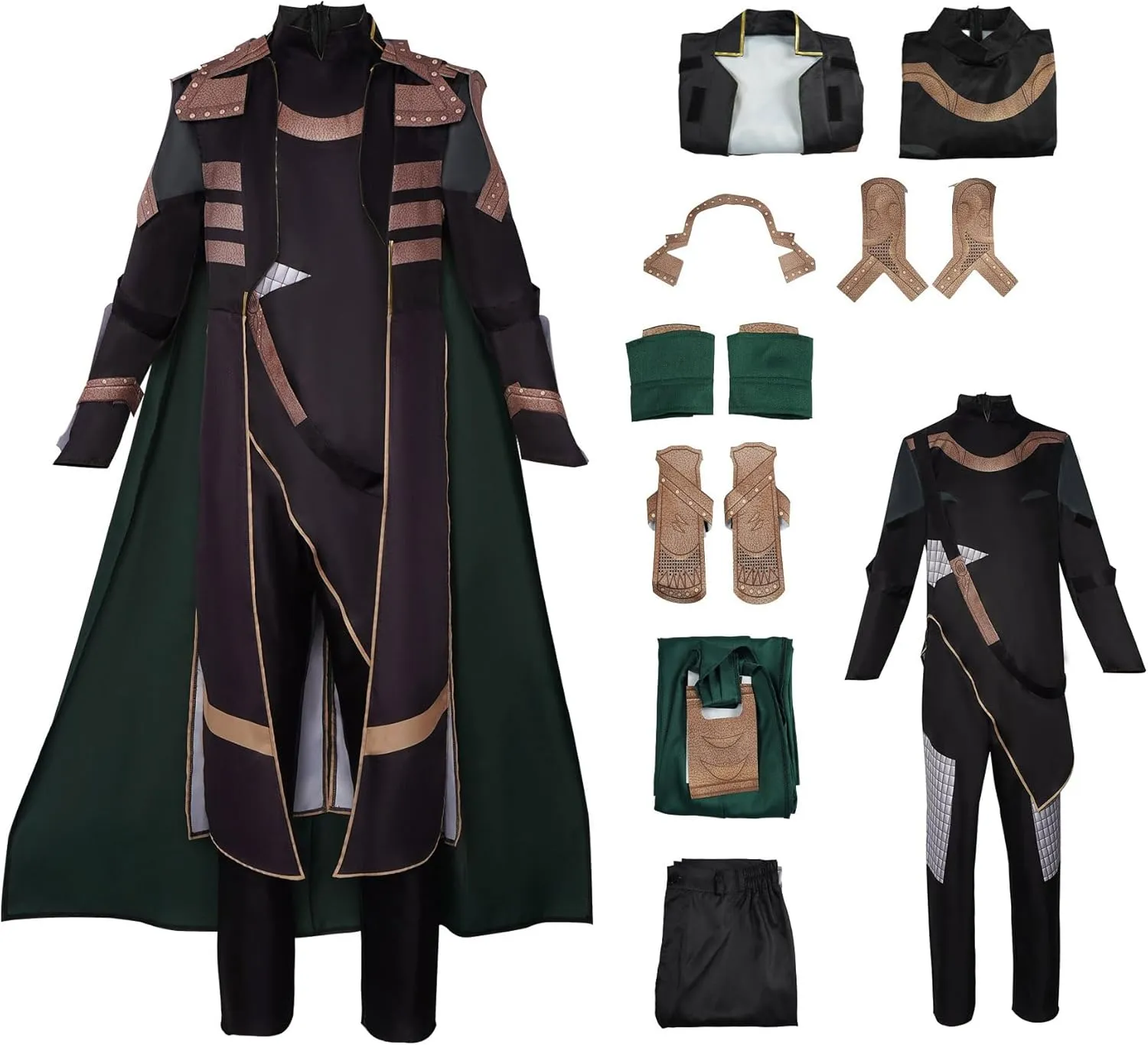 Loki Cosplay Top Jacket Robe Pants Battle Uniform Greeen Loki Costume Cape Cloak Halloween Outfits