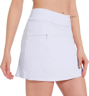 M MOTEEPI Tennis Skirts for Women High Waisted Golf Skort Skirt with Pockets 16" Tummy Control Skorts for Woman Dressy Casual