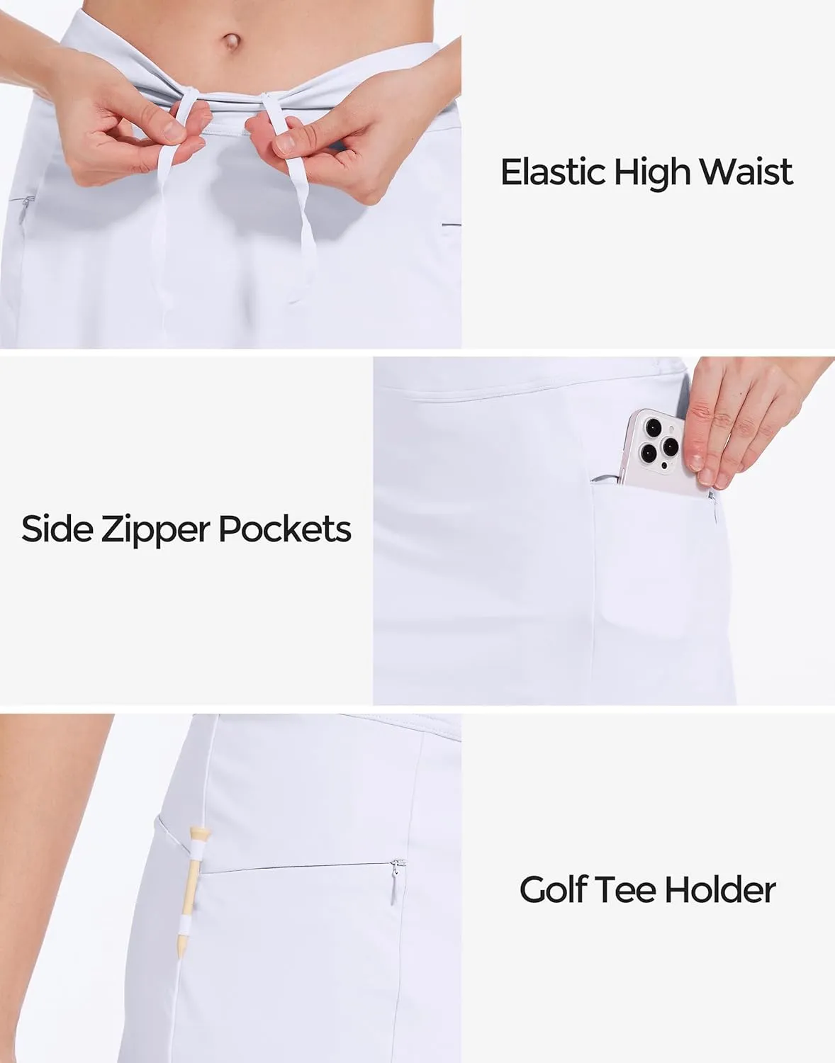 M MOTEEPI Tennis Skirts for Women High Waisted Golf Skort Skirt with Pockets 16" Tummy Control Skorts for Woman Dressy Casual