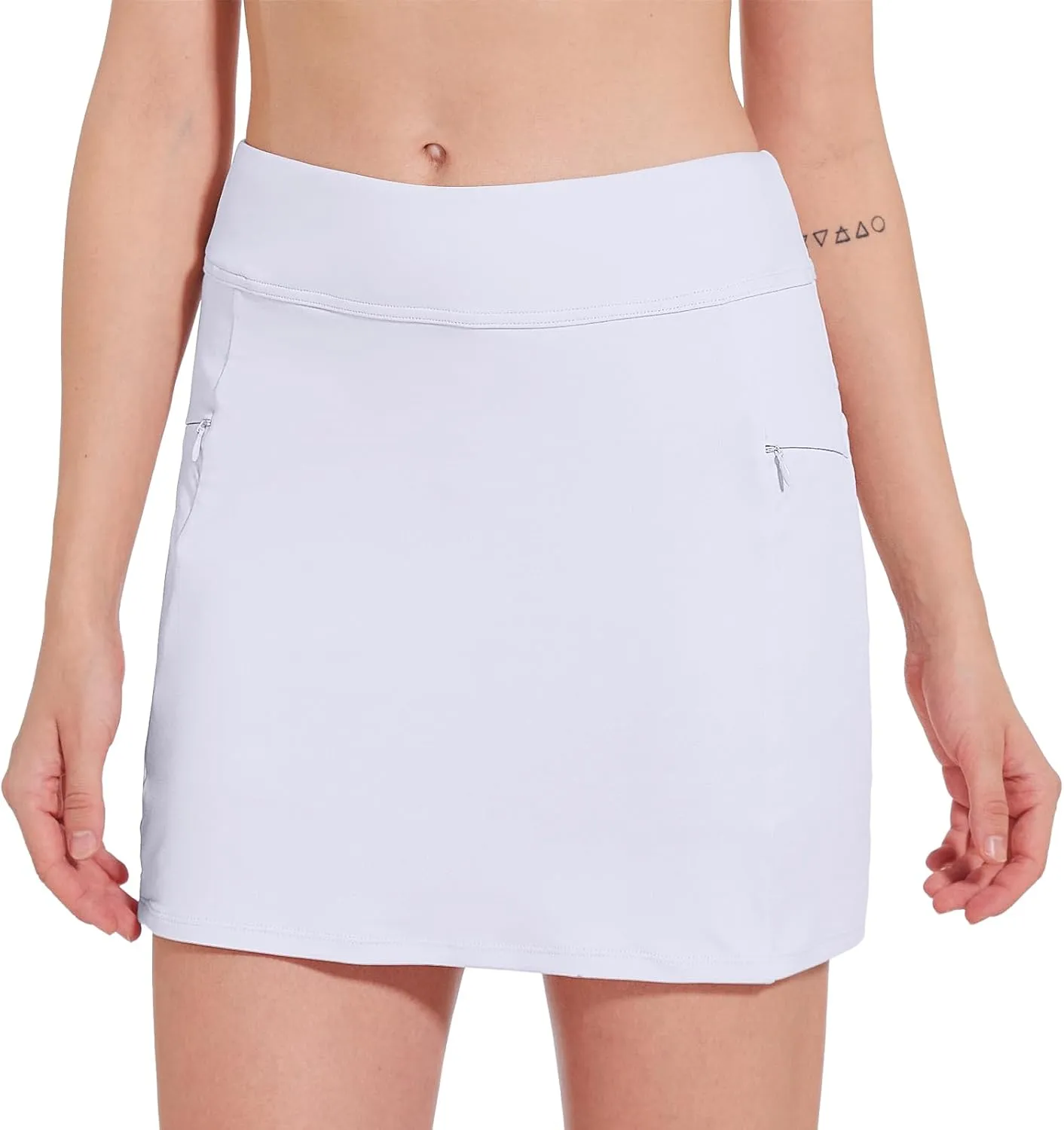 M MOTEEPI Tennis Skirts for Women High Waisted Golf Skort Skirt with Pockets 16" Tummy Control Skorts for Woman Dressy Casual