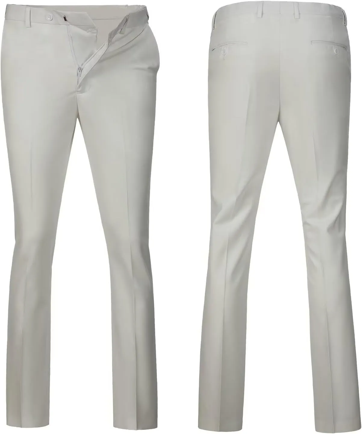 Men 2 Pieces Dress Suit Vest Pant Set Slim Fit Casual Suit Waistcoat