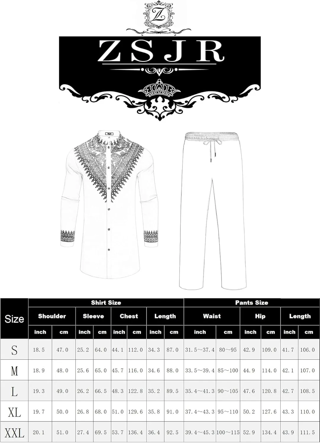 Mens African 2 Piece Set Metallic Traditional Suit Gold Stamp Printed African Dashiki Shirt and Pants Outfit