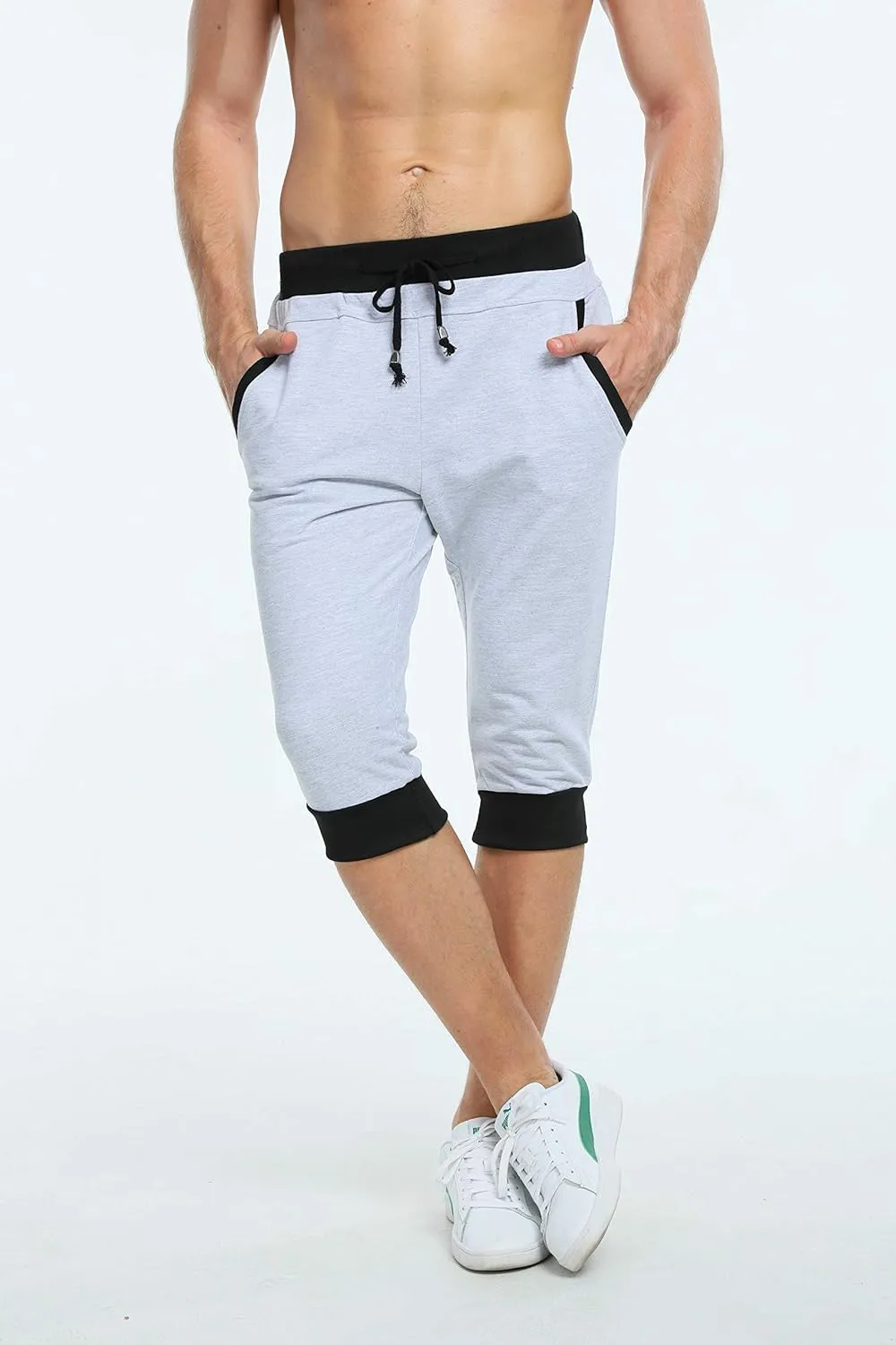 Men's Casual Harem Training Jogger Sport Short Baggy Pants