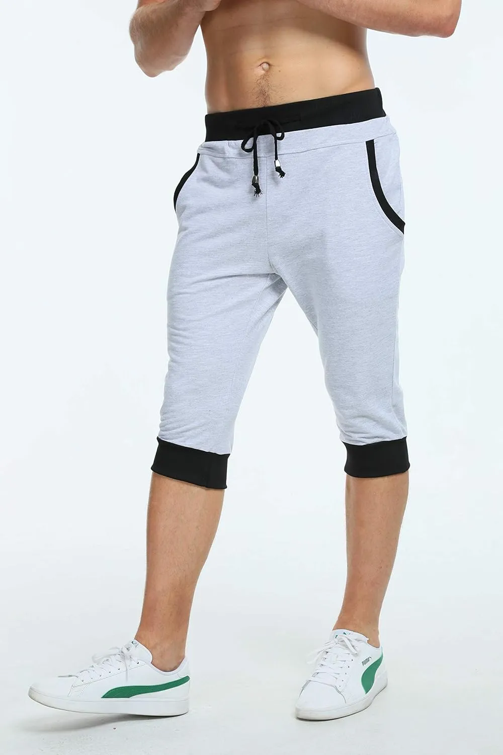 Men's Casual Harem Training Jogger Sport Short Baggy Pants
